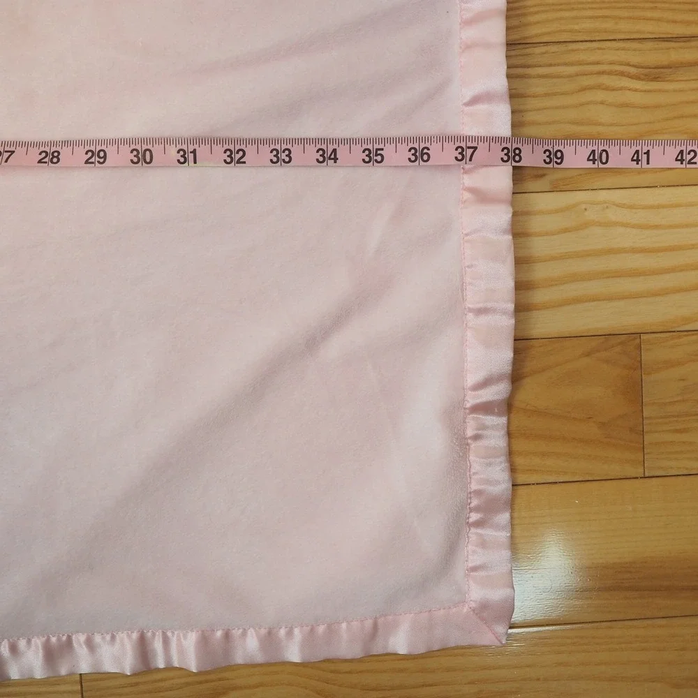 Carters Satin Pink Thank Heaven For Little Girls Baby Blanket Soft Plush Chamois